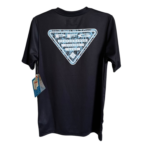 NWT Columbia Boys Medium 10/12 PFG UNC Chapel Hill Omni Shade Short Sleeve Blue - Picture 2 of 8